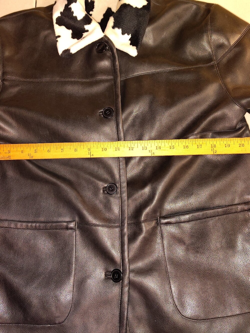 Mulberry Street Reversible Faux Leather & Cow Print Jacket Coat Small Western - Picture 3 of 16